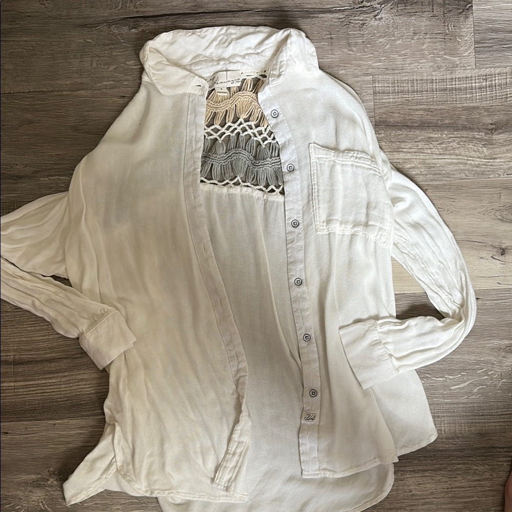 Women's Cream Button-Up Shirt